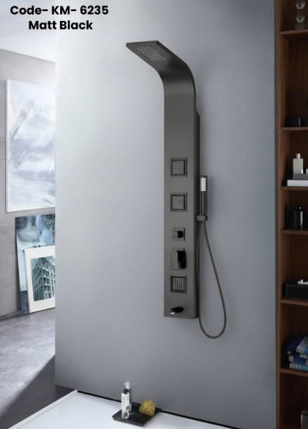 5 in 1 Shower Panel (KM-6235 Matt Black).