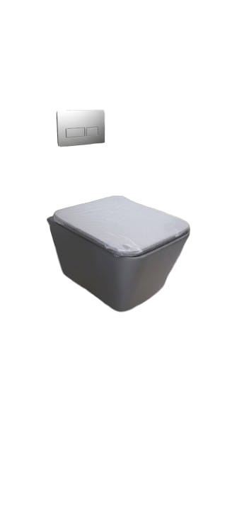 Wall Mount Commode With Concealed Cistern (W2012MG3) Black Grey